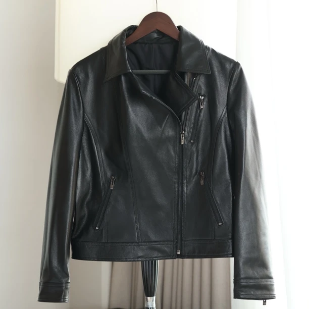 女式机车款立体裁剪春秋外套