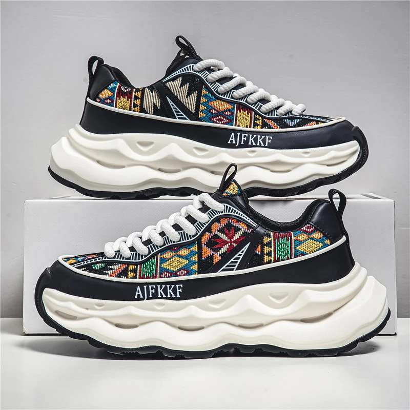 2024夏季新款男鞋厚底防滑耐磨透气运动鞋休闲百搭潮流时尚老爹鞋