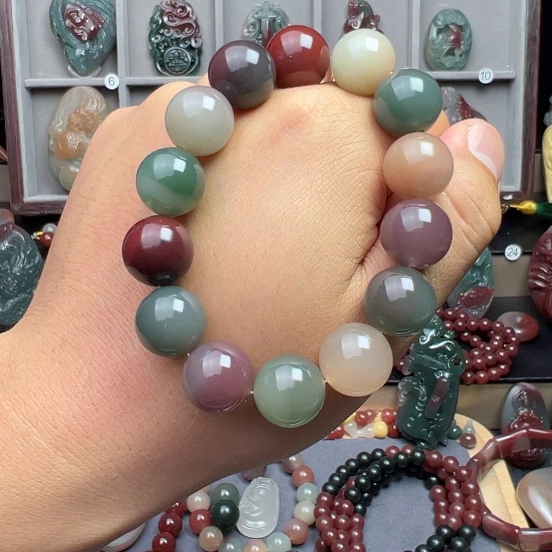美***活玛瑙/玉髓未镶嵌秦紫玉