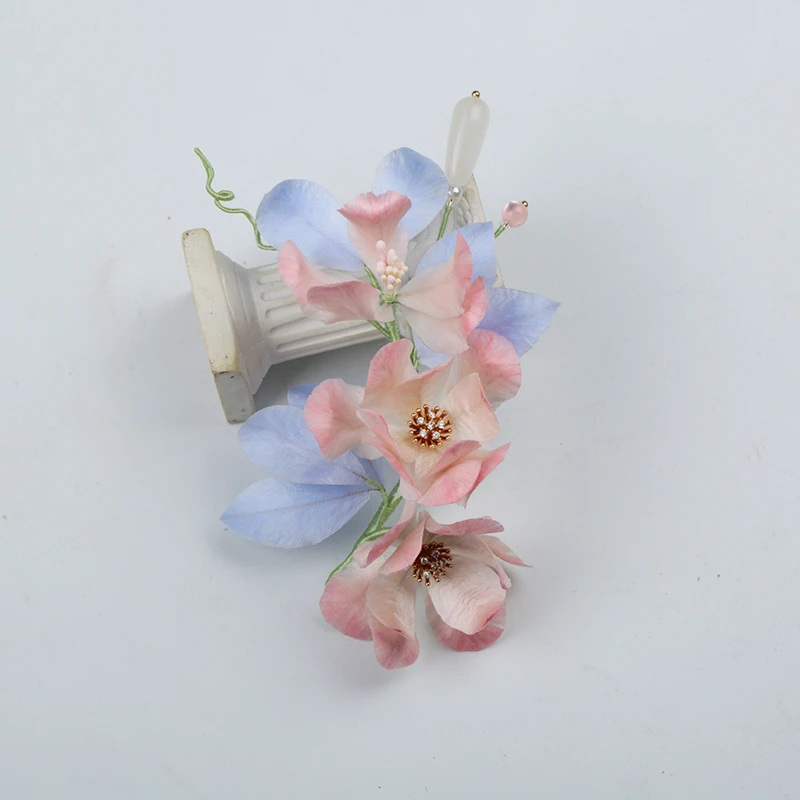 如梦笙嫣(粉夏)绒花发簪直播专用