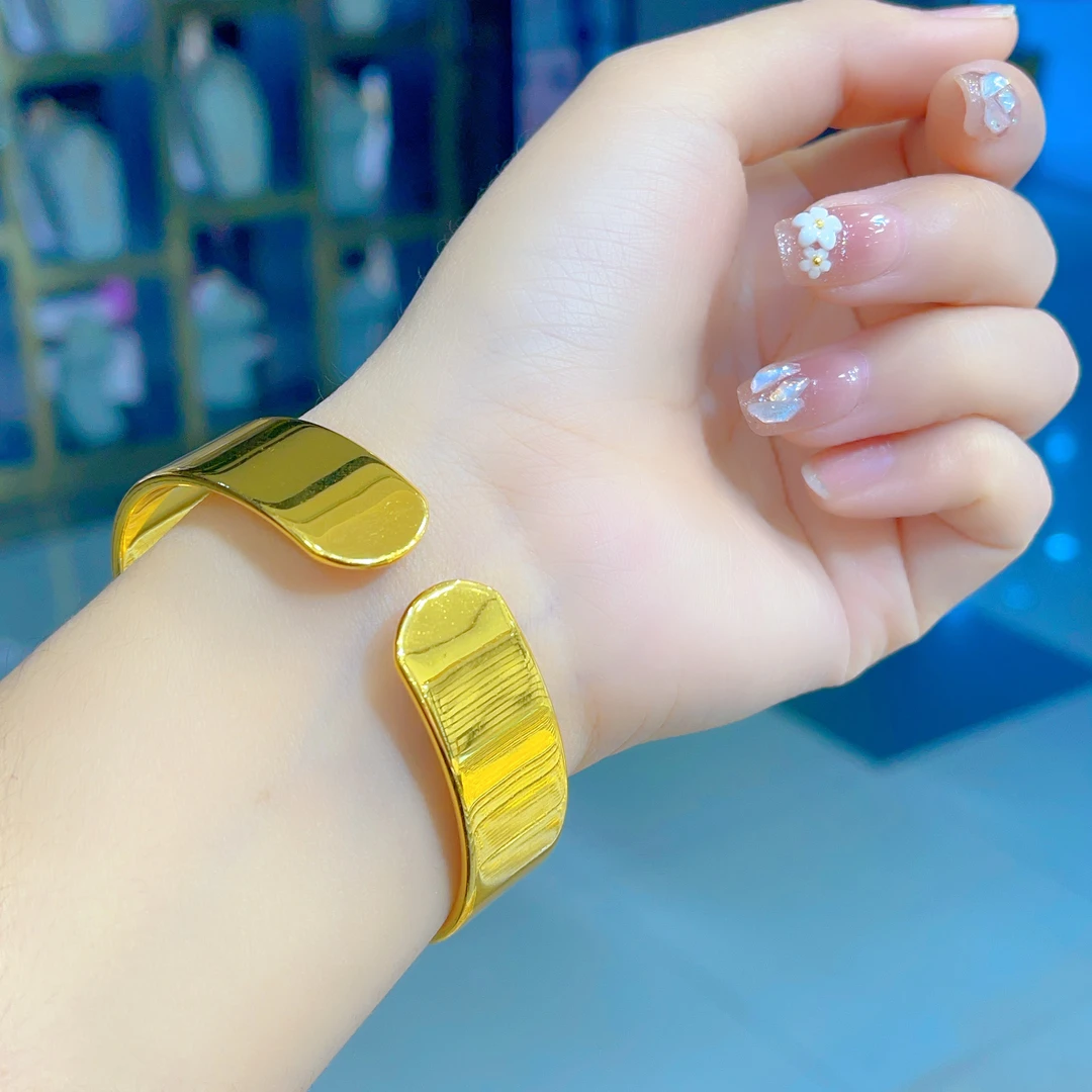 钛钢手镯 898新款手镯爆款白搭时尚金色铜合金白搭时尚欧美