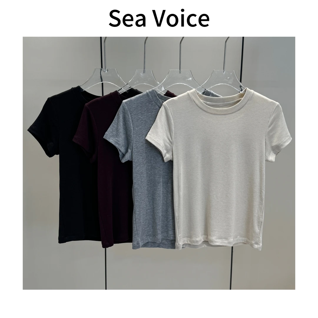 【瑾儿私服】圆领【莱赛尔天丝+绵羊毛】 小飞袖设计感气质T恤