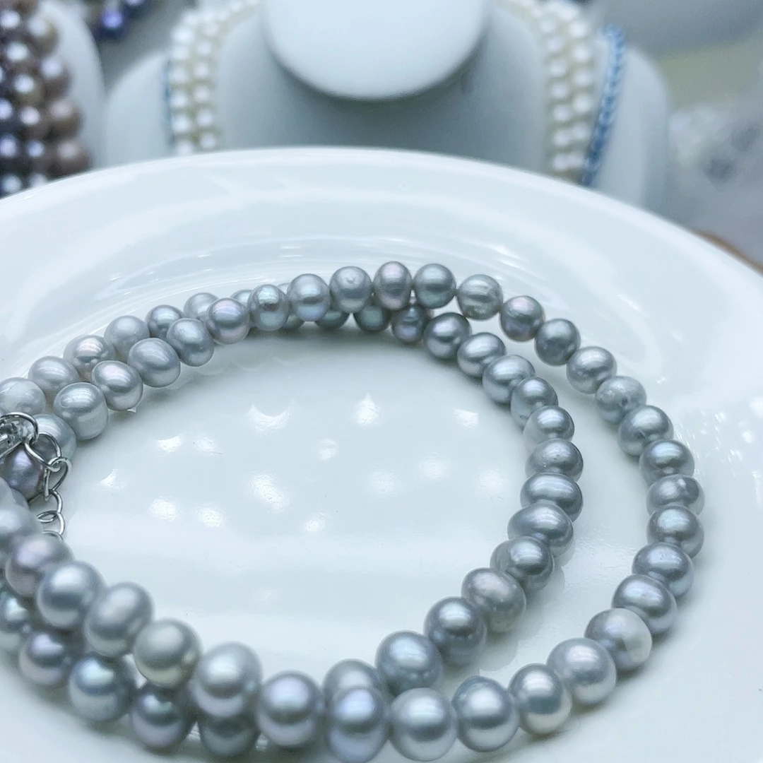 淡水珍珠颈饰钛钢