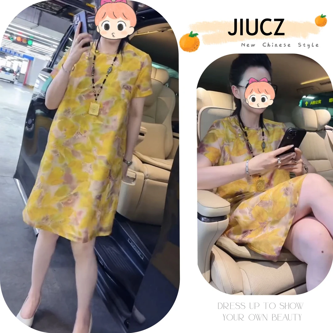 2025夏季新款新中式时尚洋气复古中国风气质连衣裙U0291