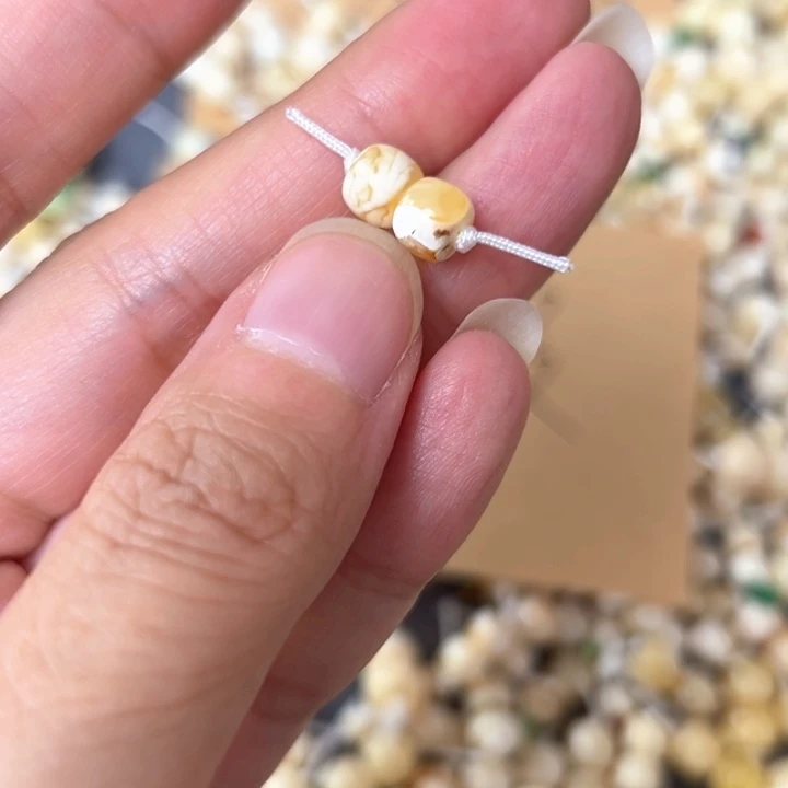 裸石蜜蜡未镶嵌6.2mm一对