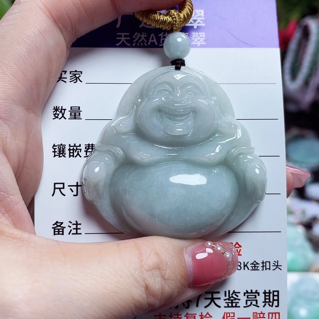 翡翠未镶嵌颈饰佛公03