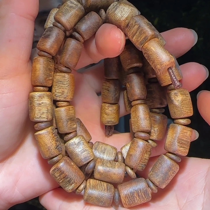 手串沉香海南老白棋链子44克