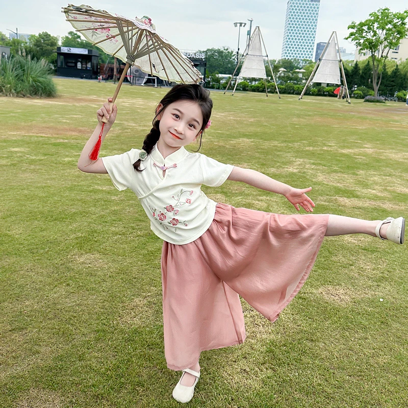 女童新中式国风汉服儿童小女孩中国风套装女宝宝洋气六一古风服装