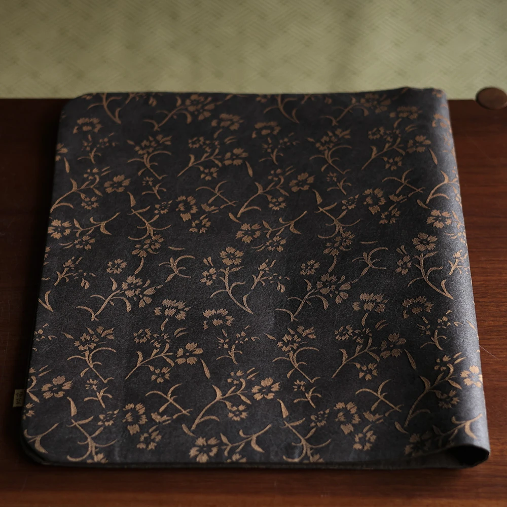 【陶珊居】慢蓝茶席小水仙咖色香云纱茶席68*38（V1719）