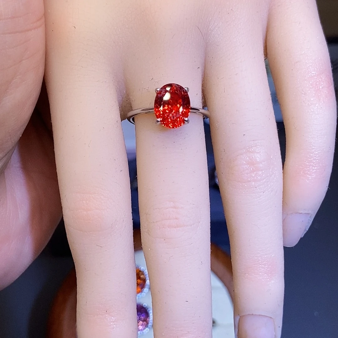 碧玺银S925镶嵌戒指