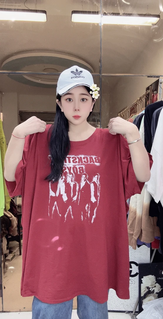 外贸纯棉T恤安克拉红圆领