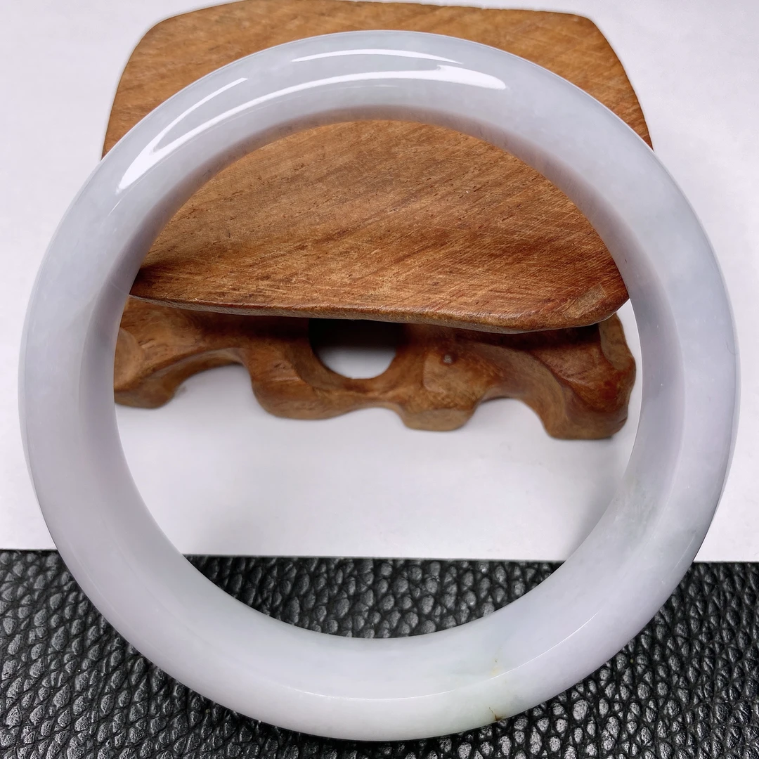 天然缅甸翡翠A货58-59正圈手镯女款冰透女士时尚精美