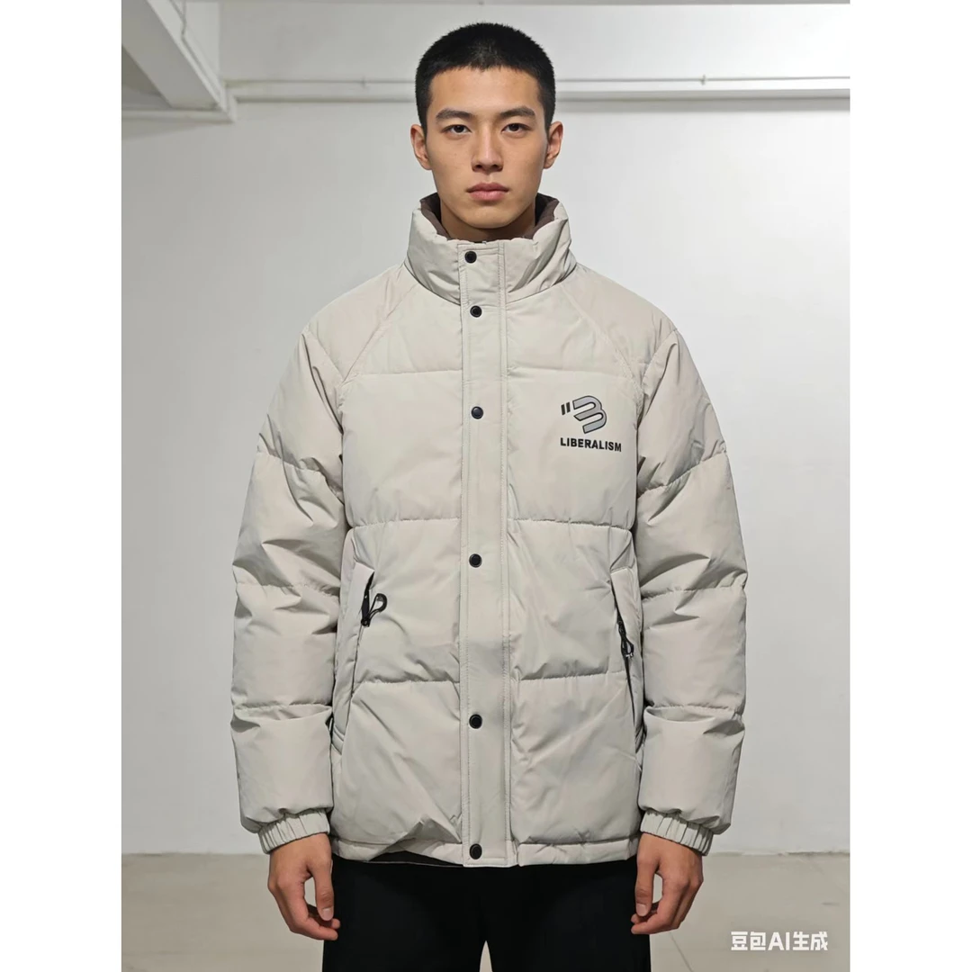 【2762-米色】青少年冬款白鸭绒羽绒服