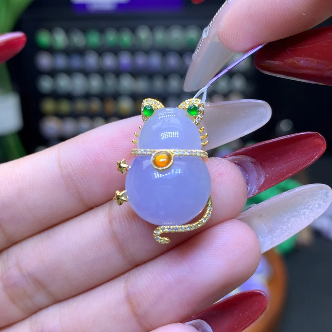 翡翠颈饰18K金镶嵌天然