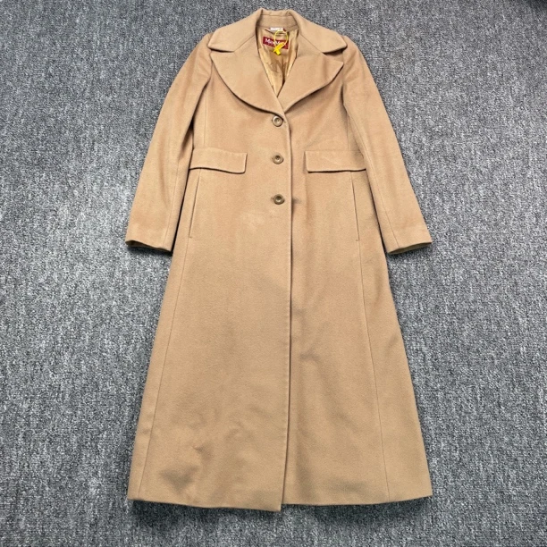 99新 MaxMara 5803/Max Mara 驼色单排扣长款大衣外套/42码/99新