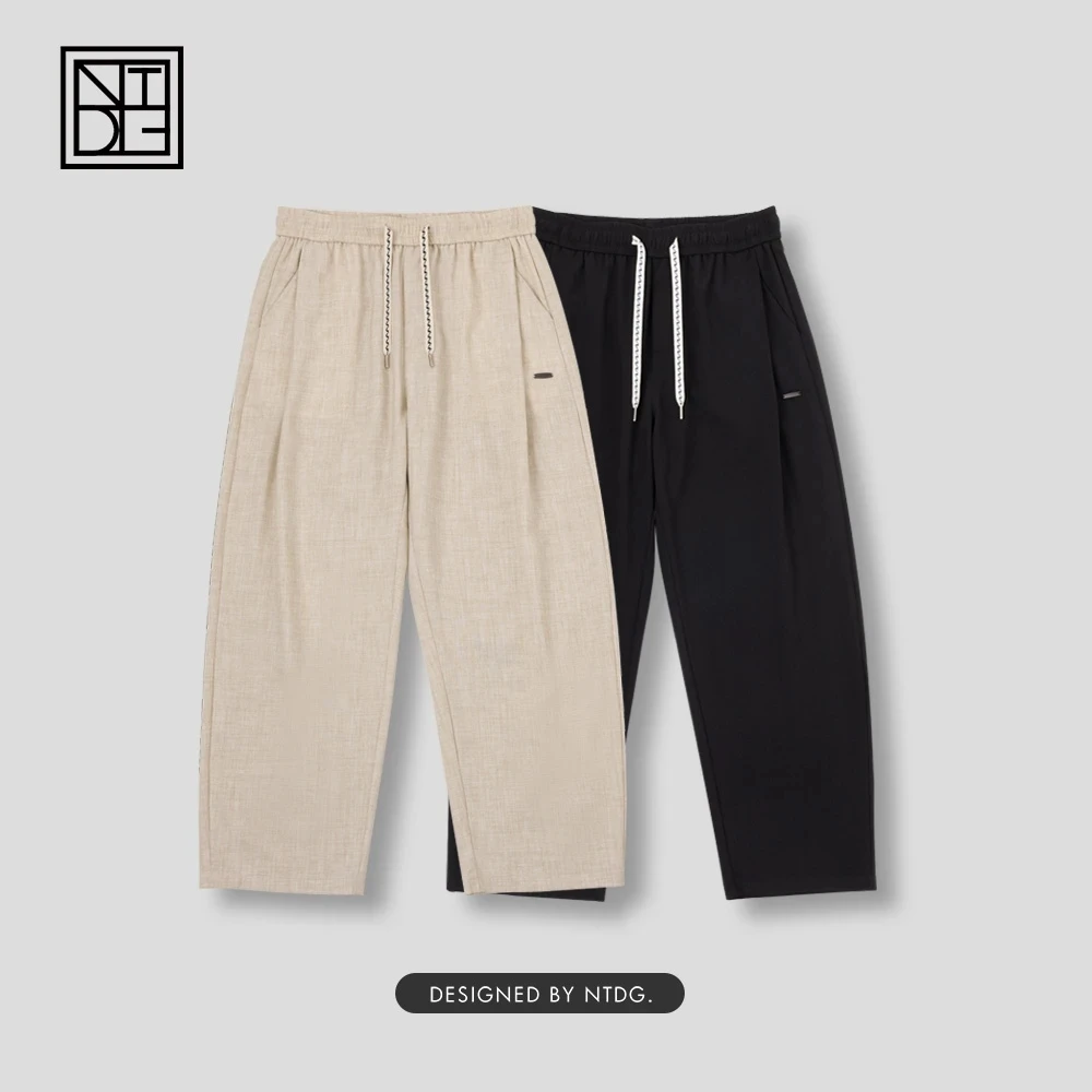 南通大个同款夏季薄款男士慵懒风直筒阔腿垂感休闲日系山本裤F700