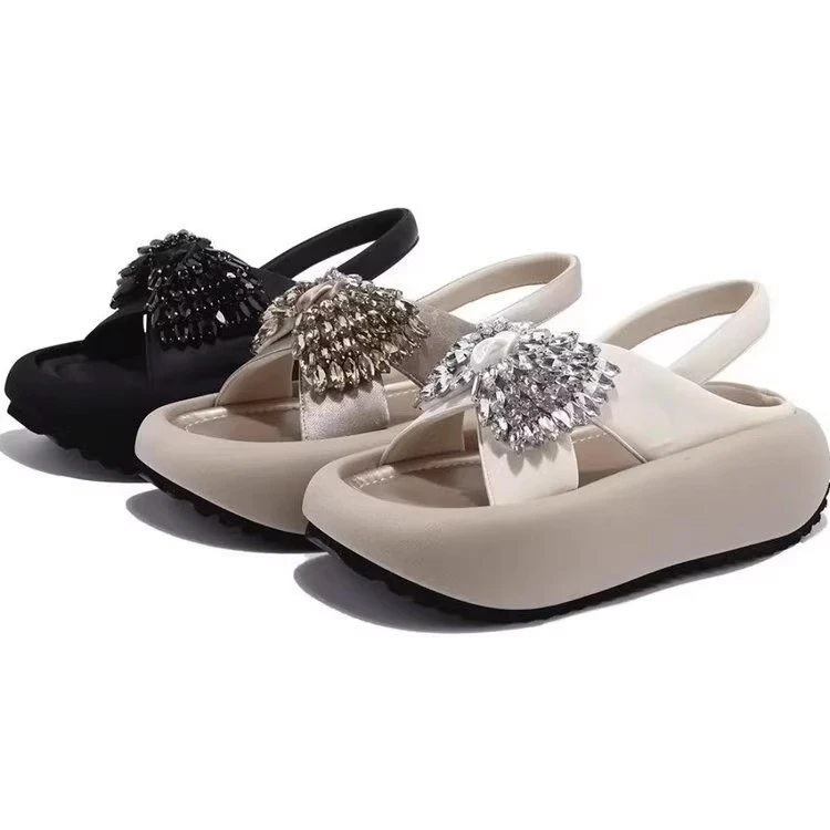 欧货厚底凉鞋女夏外穿2025新款配裙子坡跟休闲凉鞋小个子显高凉鞋