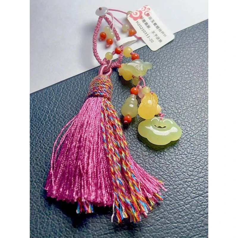 和田玉手机挂H0313-20多样性发货