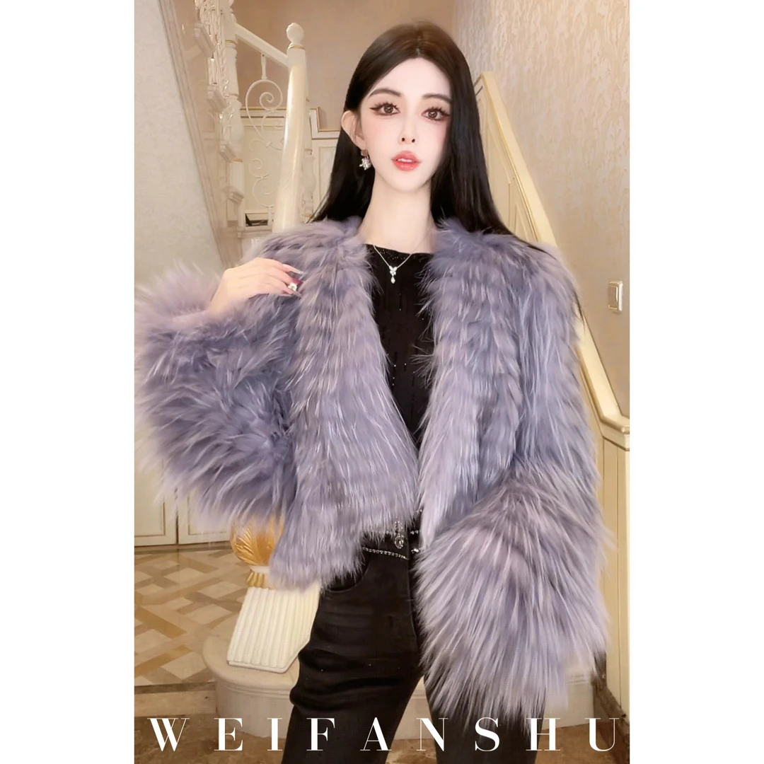 WEIFANSHU/魏凡舒【港岛暮色】冬季新款芬兰进口红狐狐狸毛皮草外套