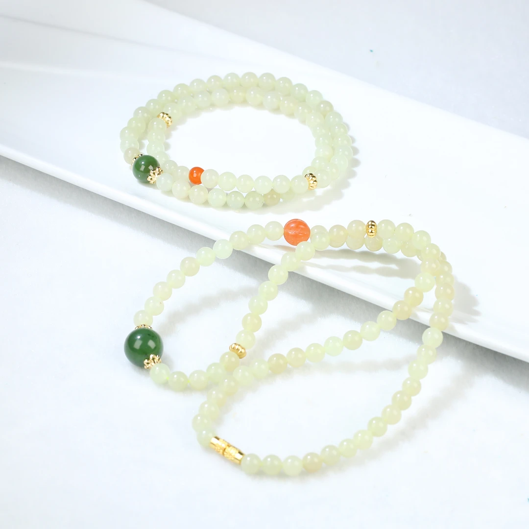 【麦子家族618大促】天然和田玉项链手串整套发百搭气质XL139