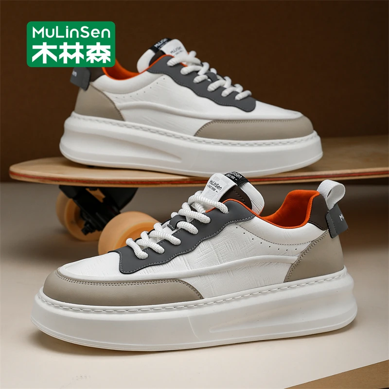 木林森干净感痞帅男鞋运动休闲开车板鞋2025新款秋季百搭旅游鞋男