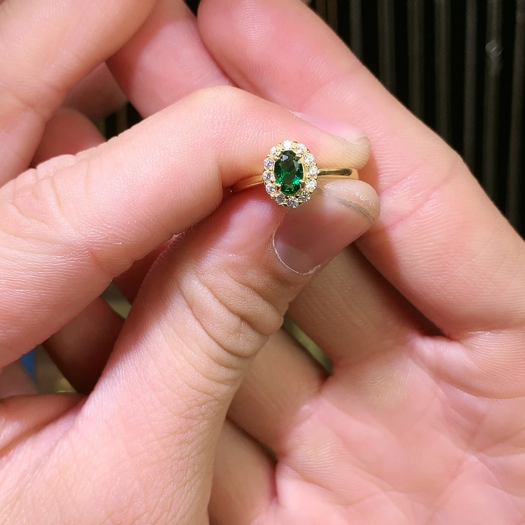 透辉石戒指银S925镶嵌