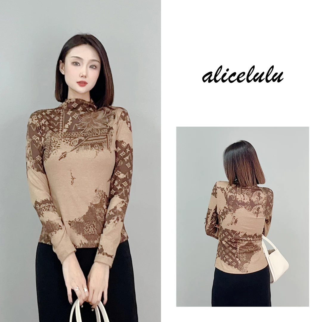 1 ALICE “情迷老花”衬衫 优雅复古 洋气百搭 S2140927J
