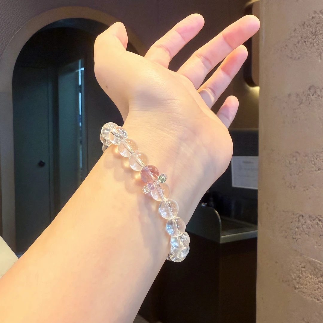【雨过天晴】天然白水晶手链施华洛跑环精致气质手串送女友节日礼物
