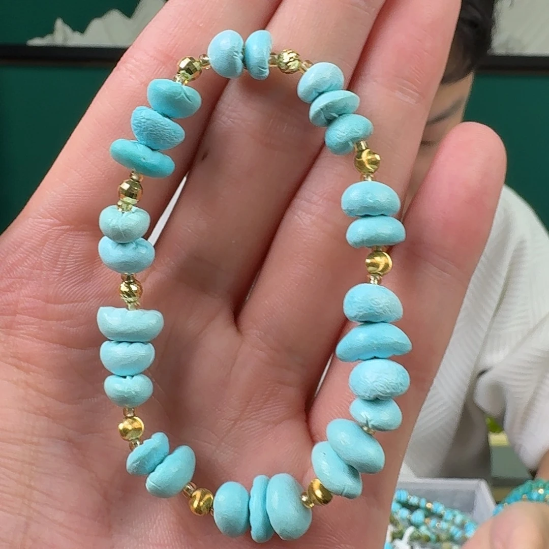 绿松石18K金镶嵌珠宝奇石