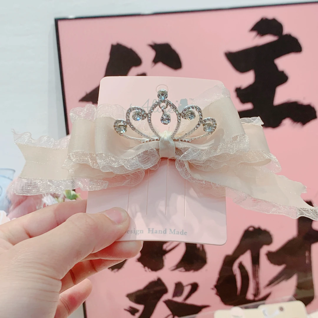 C0883-a米色皇冠压夹【满9.9包邮发货】