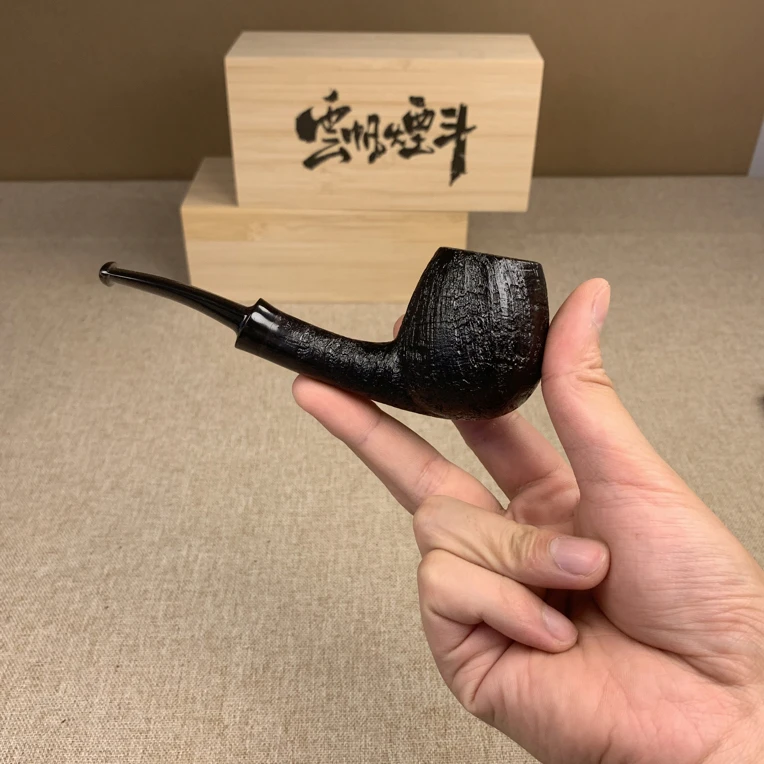 云帆独立斗师【喷砂白兰地】手工烟斗