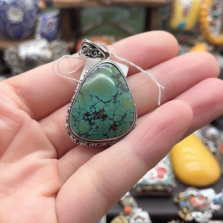 银S925镶嵌绿松石颈饰