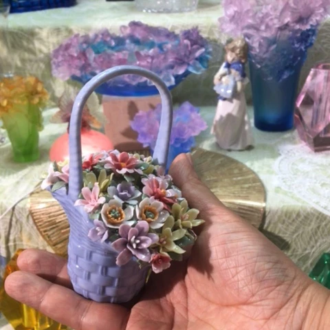 有机玻璃陶瓷手工花篮
