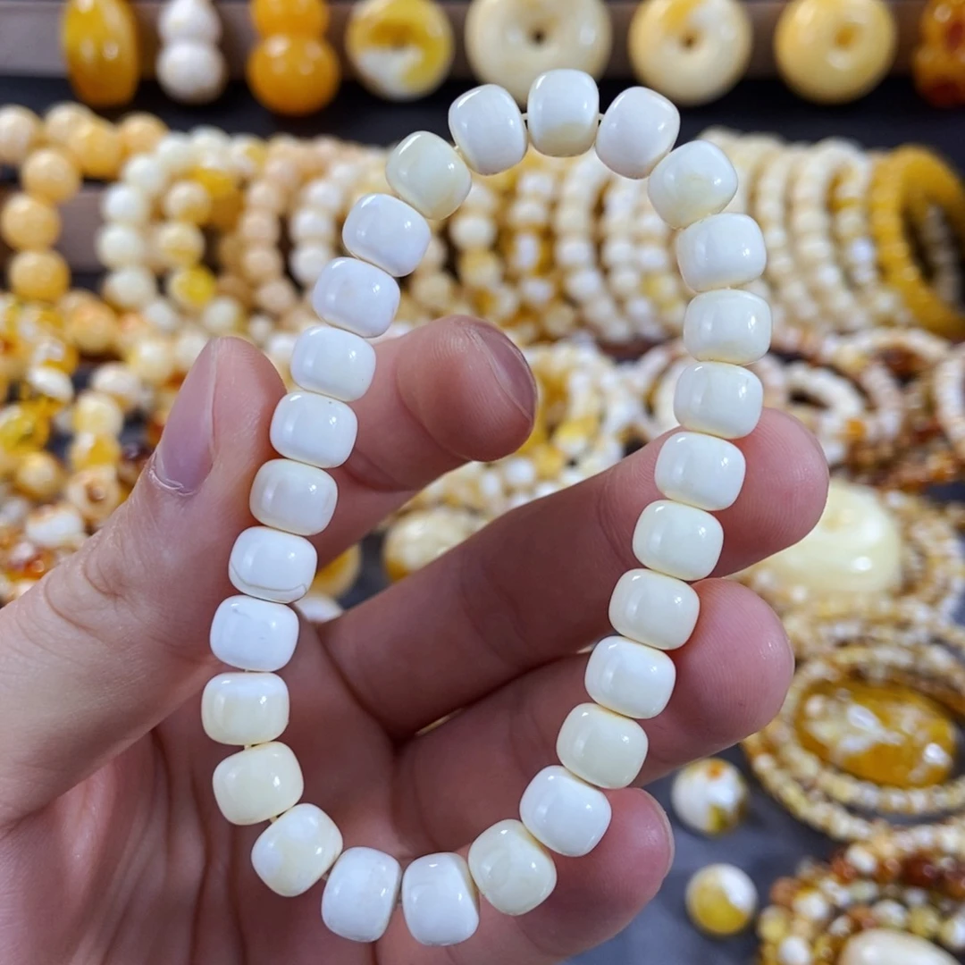 琥珀手链未镶嵌8+mm漆白