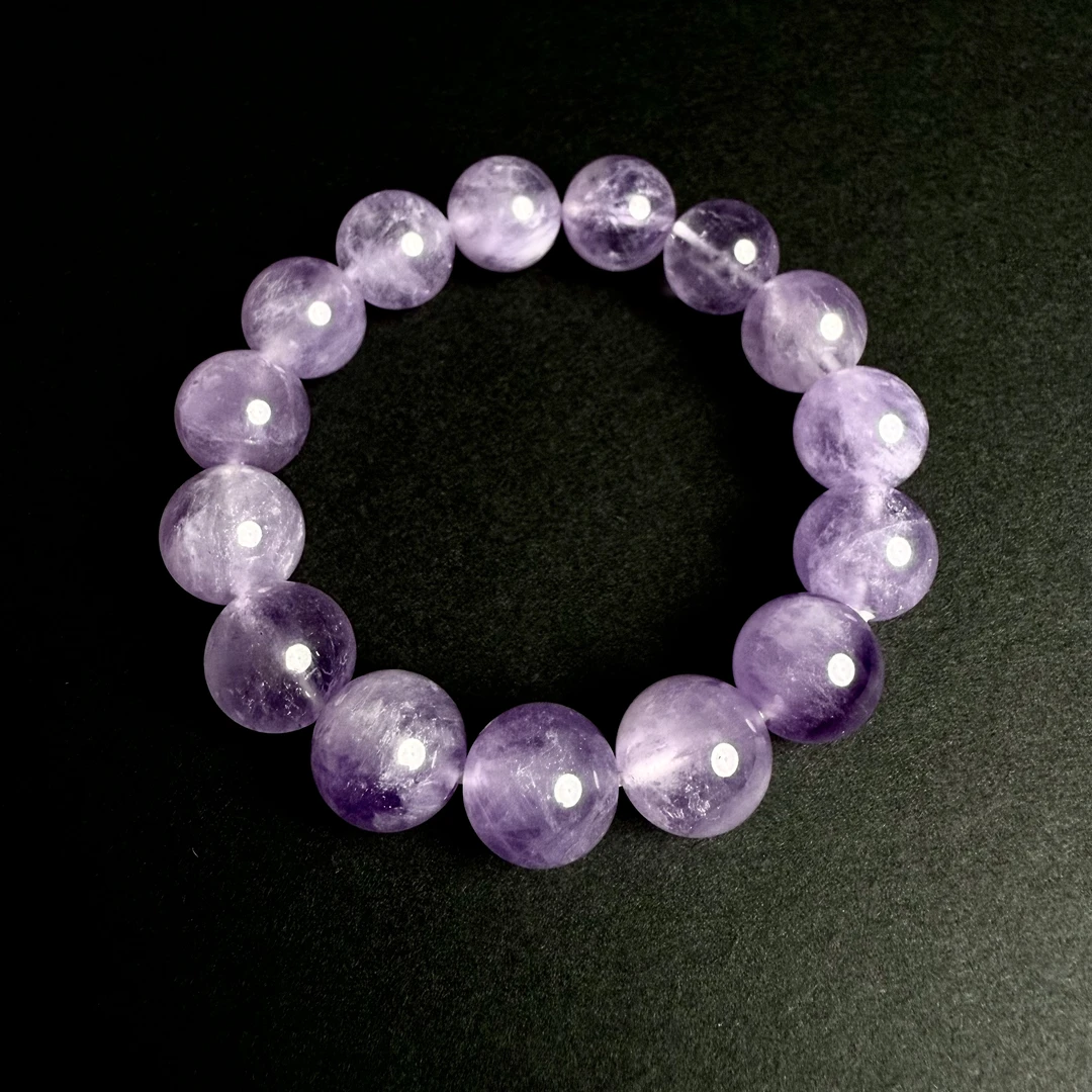 【V姐珠宝】薰衣草天然水晶手串 13mm-ZX8143