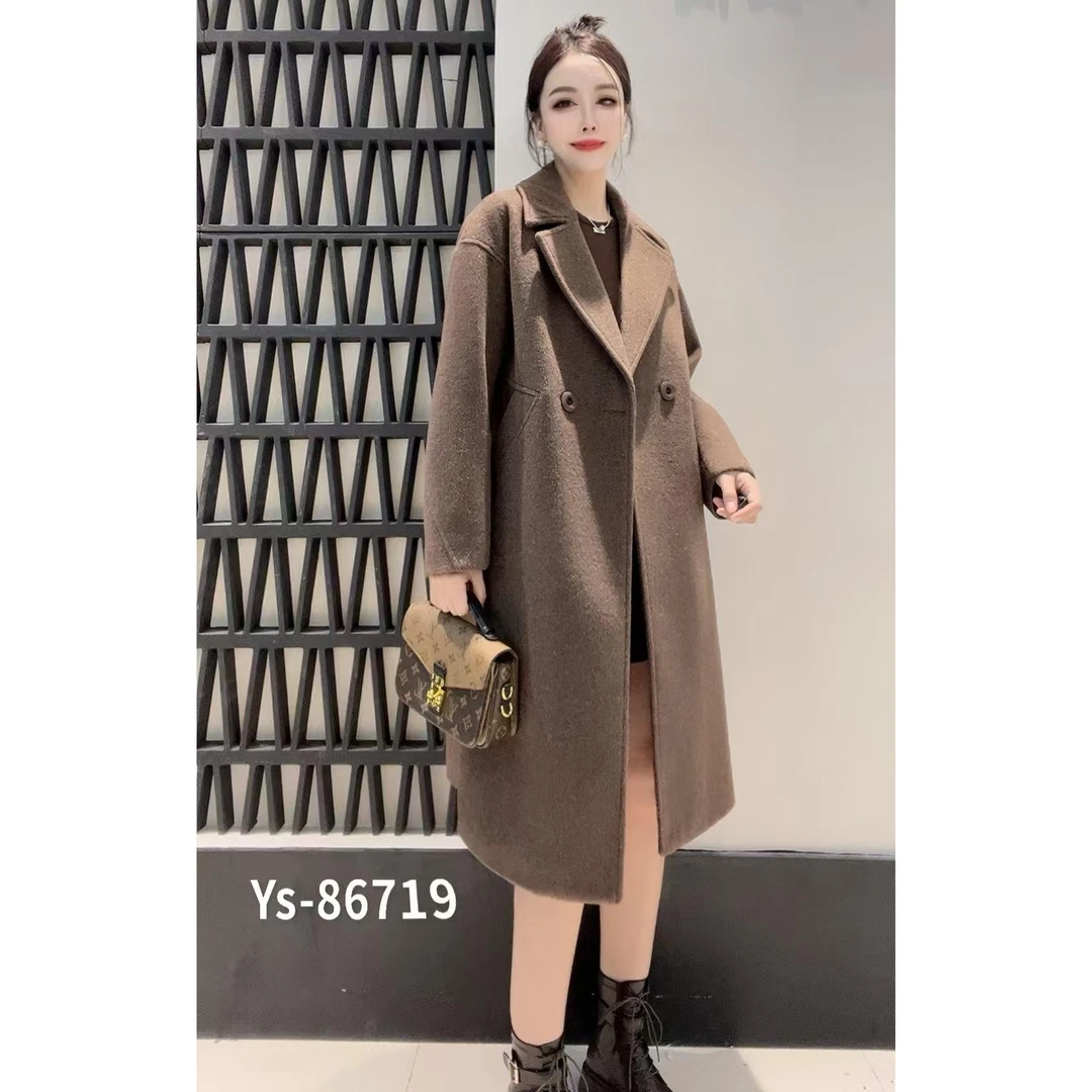 86719 秋冬新款韩版时尚中长款大衣百搭气质外套 三楼 新