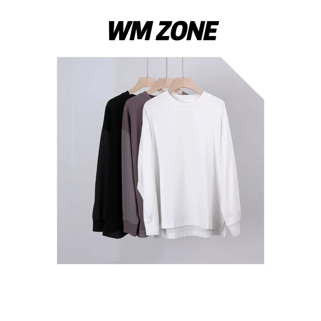 WM 3-16-3789 2F-328 针梭织拼接圆领卫衣