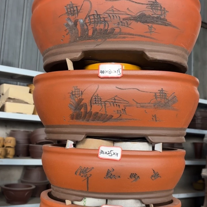 紫砂花盆128-4。