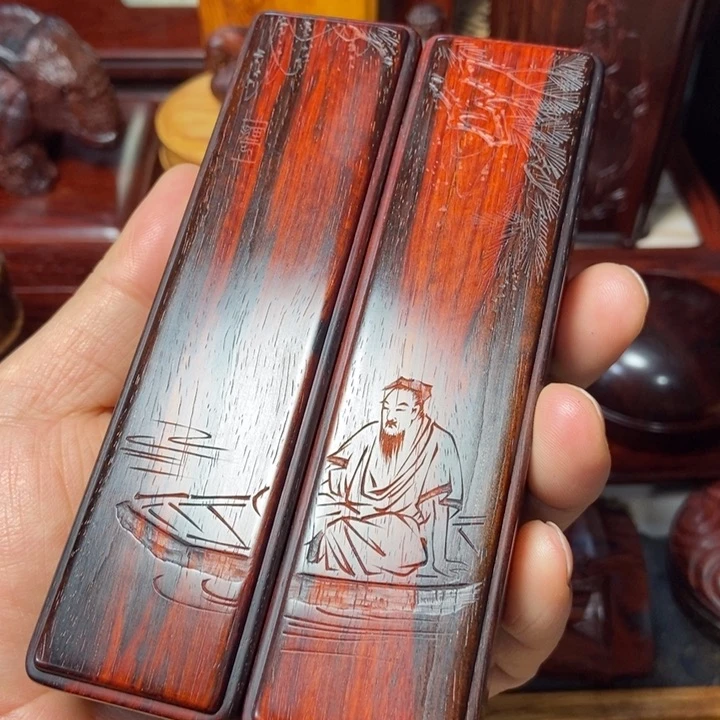 檀香紫檀（小叶紫檀）拓云镇纸一对