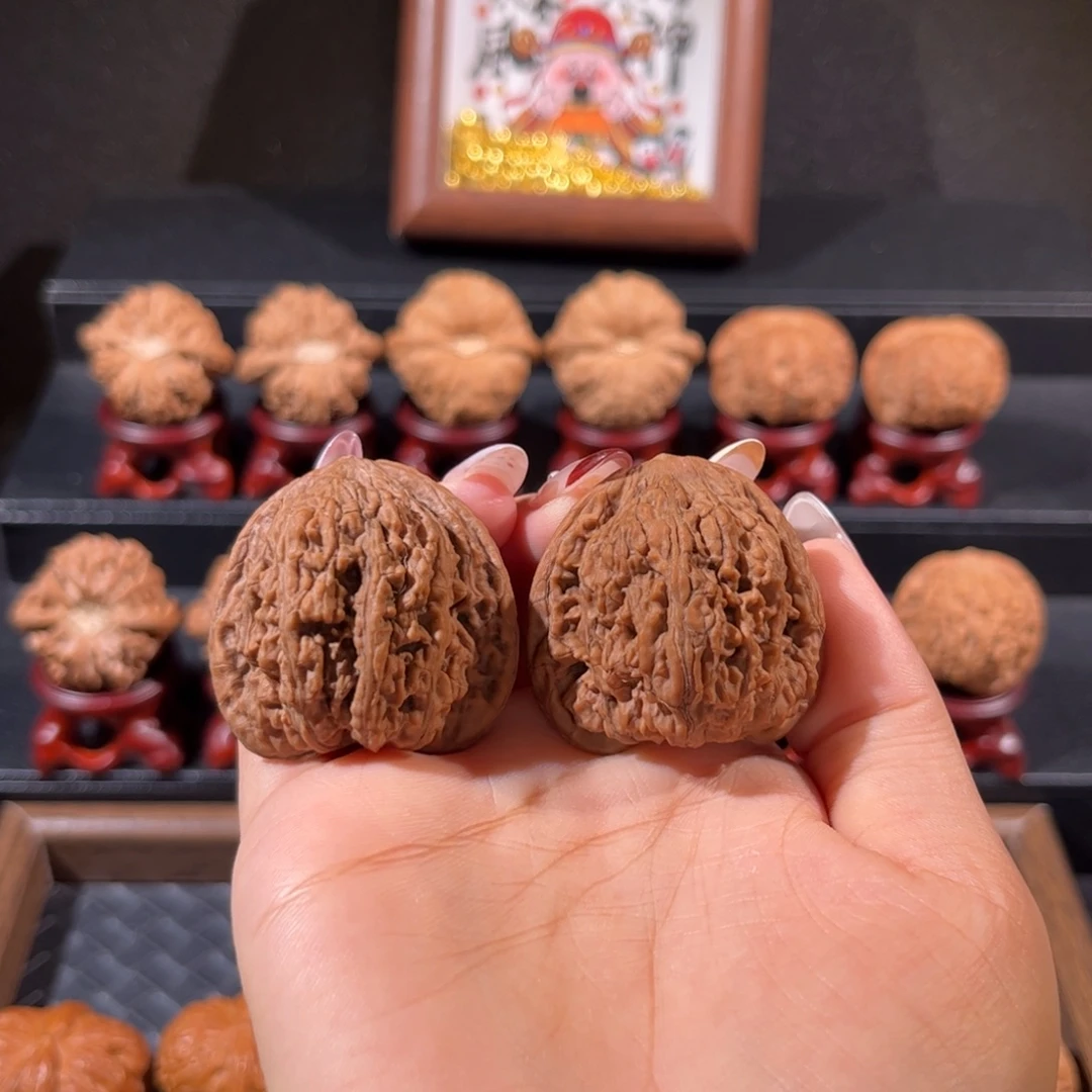 文玩核桃把件三角密纹37+