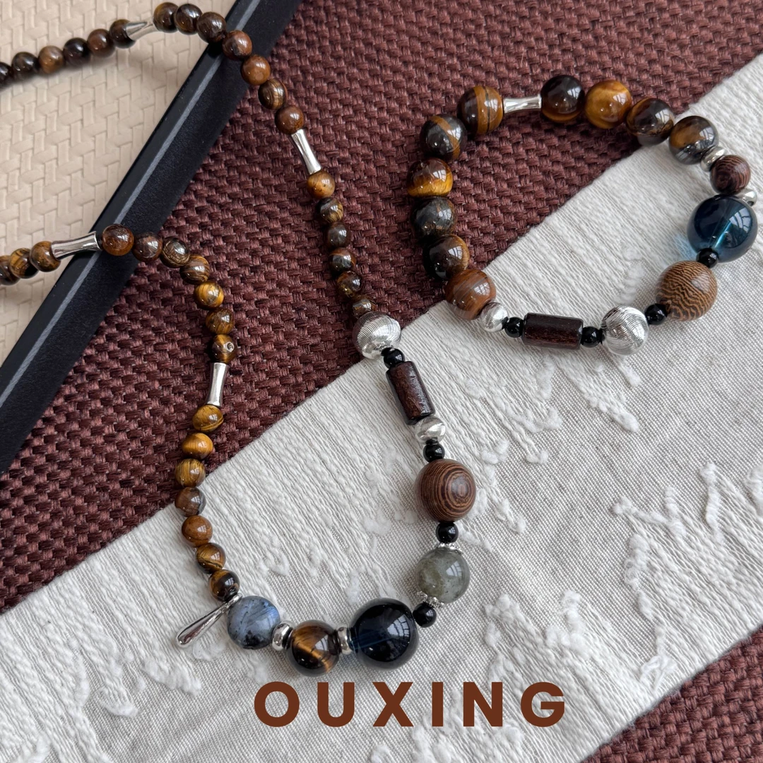 钛钢木质项链 [山川集]复古小众个性百搭气质手工设计感锁骨链