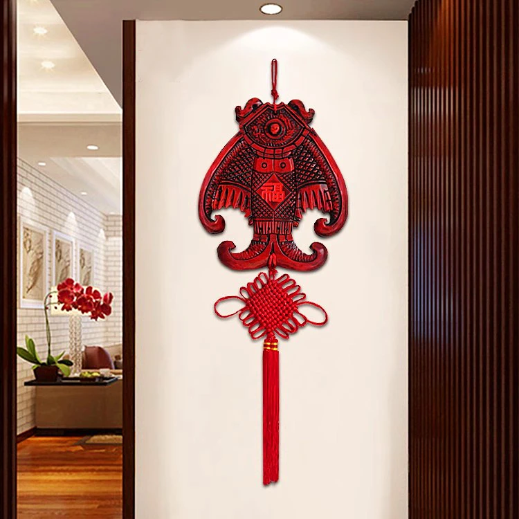 电视墙上装饰品挂件中国结壁挂装饰福字迎门墙新中式客厅墙壁挂饰