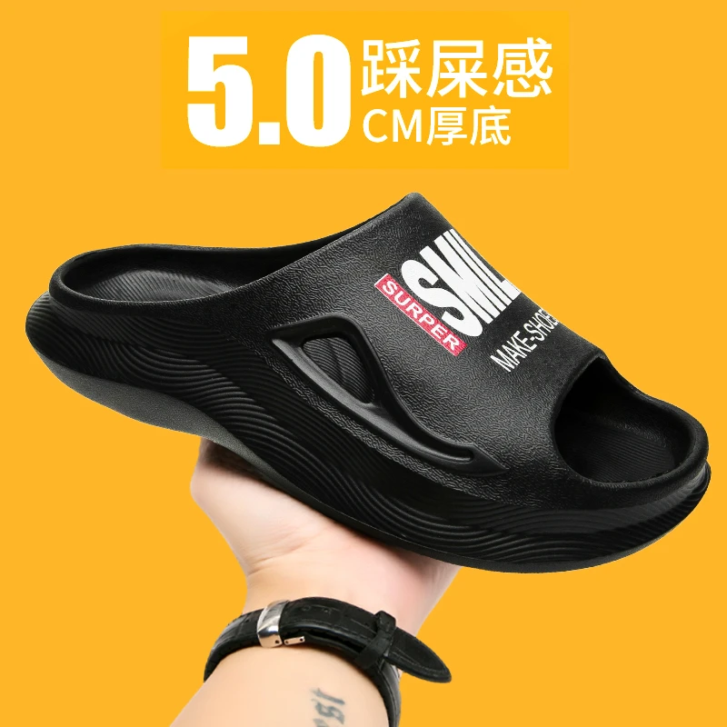 夏季耐磨印花防臭图腾防滑一字拖男款男士潮流时尚大码户外休闲