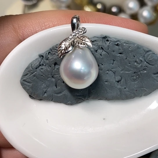 海水珍珠银S925镶嵌颈饰11.92