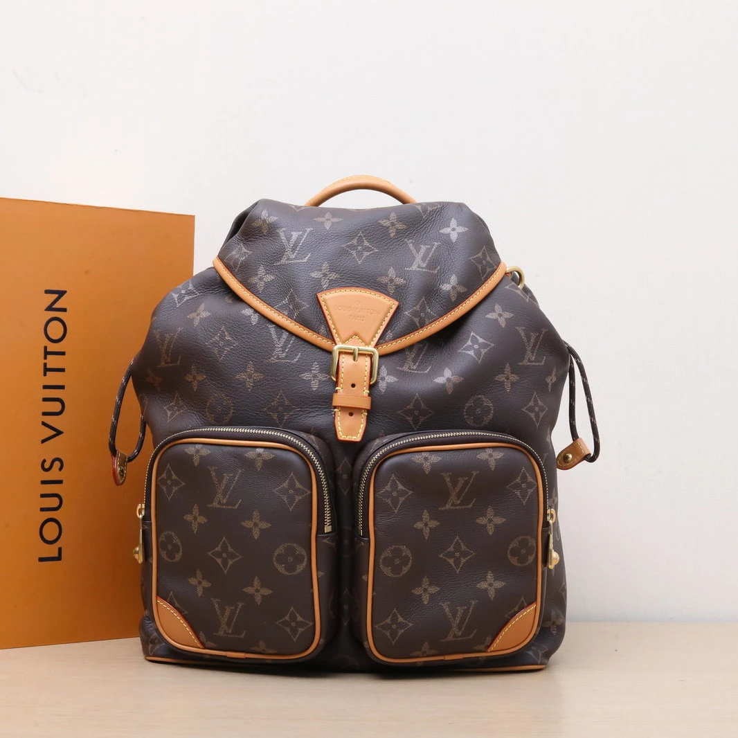 99新 LouisVuitton/路易威登 【小花黑黑】 老花 2025秀款 双肩包