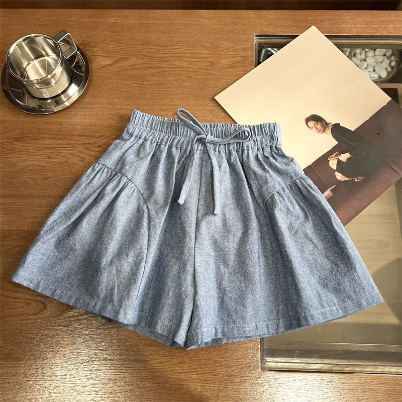 现货【蓝璇】5422女童短裤夏季高腰洋气百搭女宝韩版纯色休闲裤子