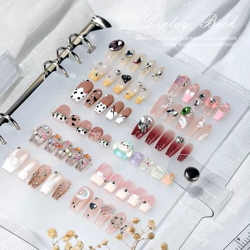 穿戴甲收纳册美甲作品款式收集本翻页打版款作品收纳盒展示板活页