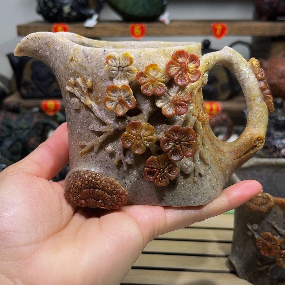 用***1石材冰碛玉精品公道杯