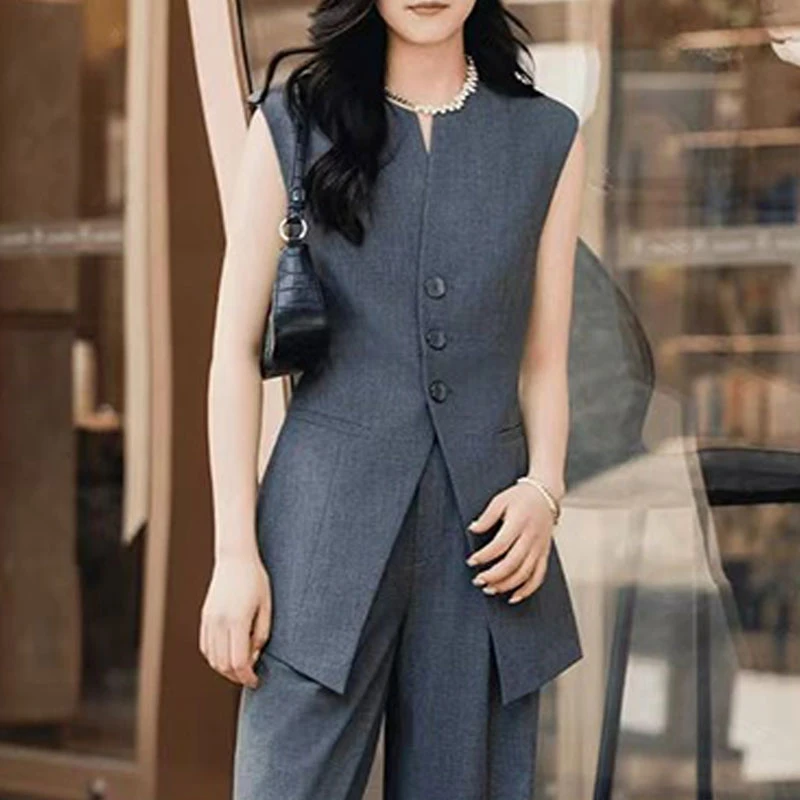 【商场同款】女装春秋新款气质通勤百搭无袖西装马甲外套女1400758