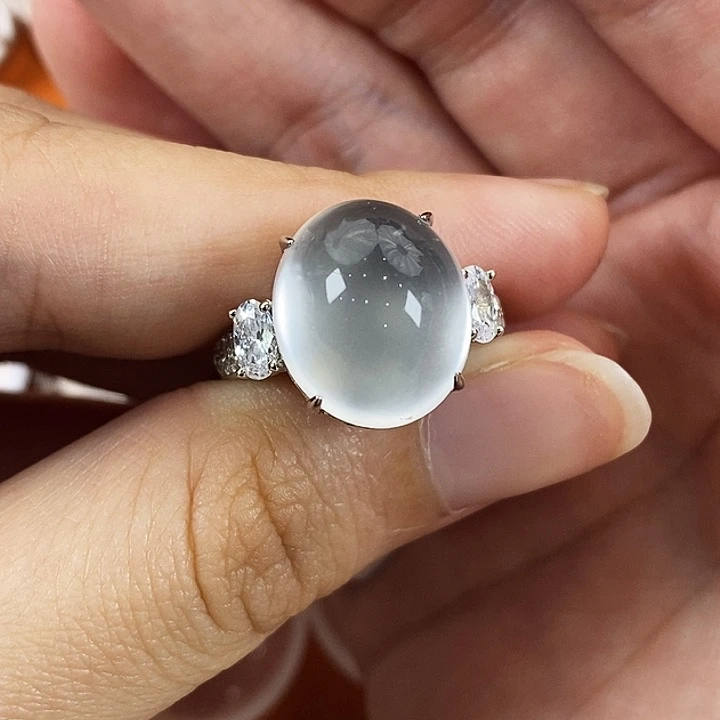 石英质玉银S925镀金镶嵌颈饰